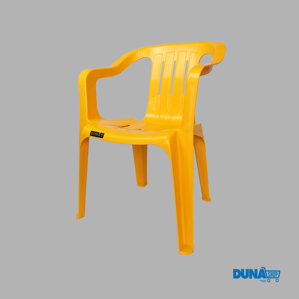 Silla plástica Brexia amarilla apilable para exterior, fiestas, restaurantes