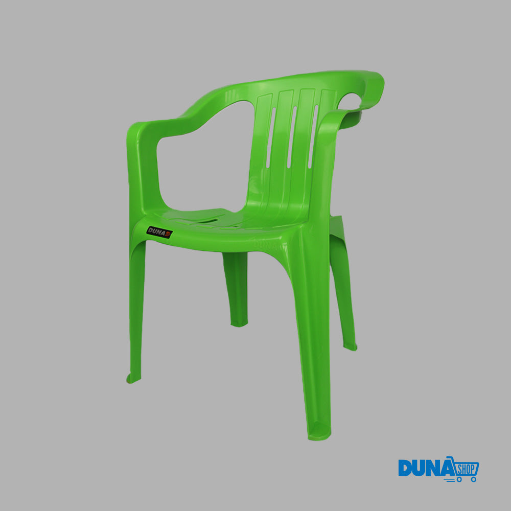 Silla plástica Brexia verde apilable para exterior, fiestas, restaurantes